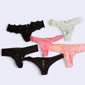 Victoria Secret VS PINK Thong Panty Panties G-String Lot Underwear Lace Sexy